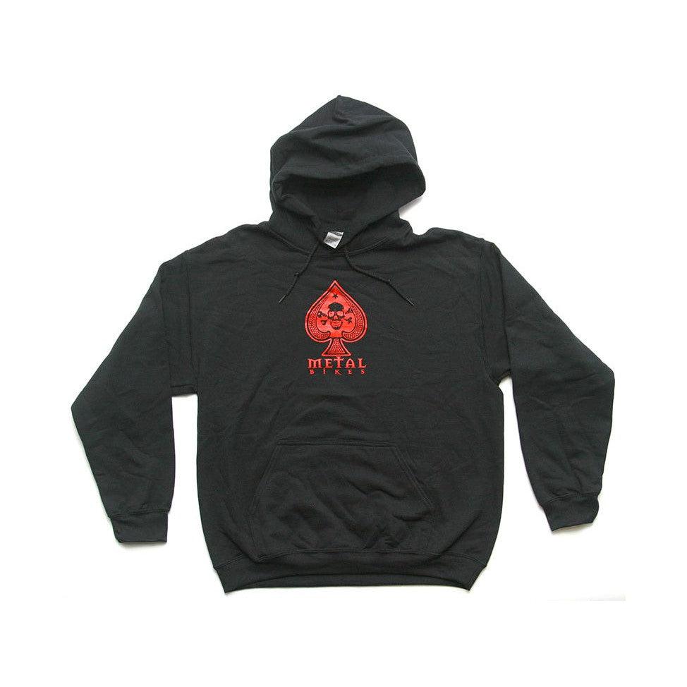 Metal Bikes Spade Hoodie / Black/Red Ink / XL