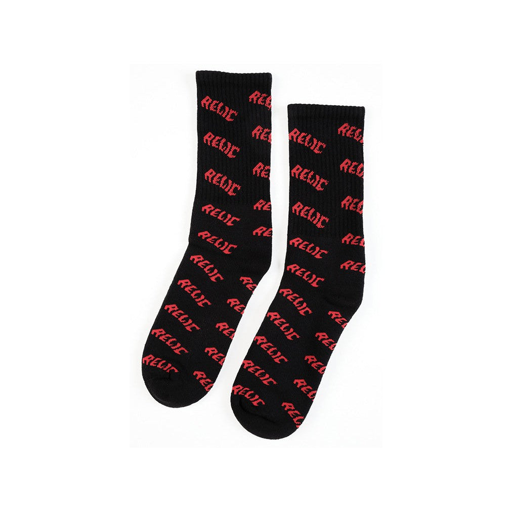 Relic Stoned Socks / Black/Red / US10-13