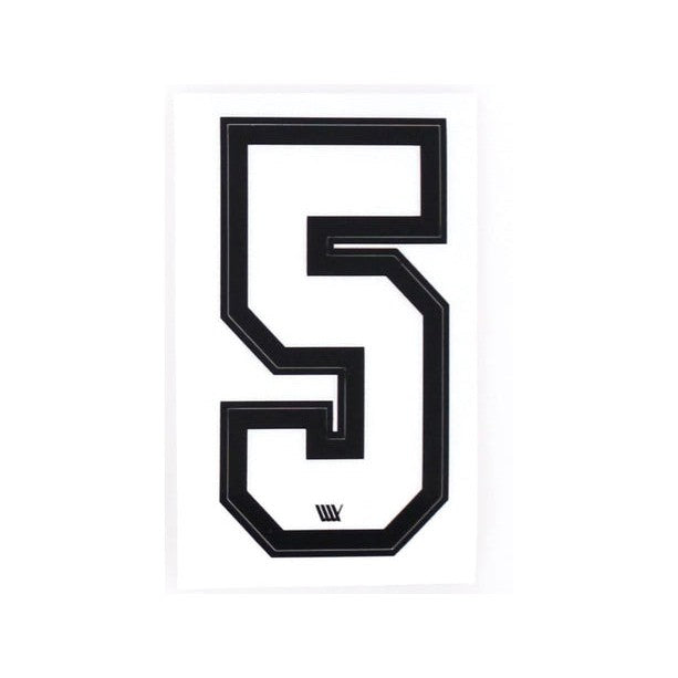 LUXBMX Race Number / White / Black / 5