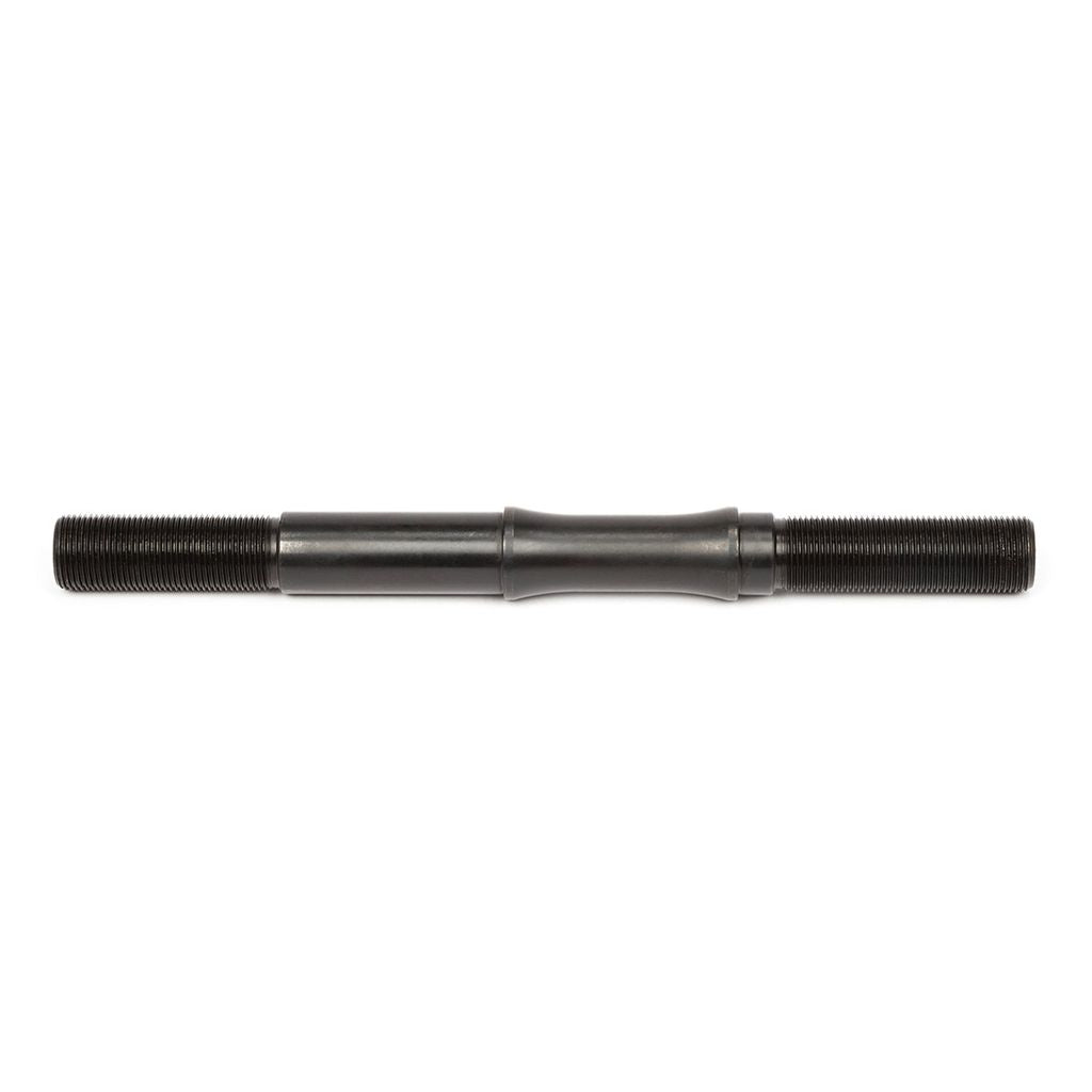 A black chromoly rod with a black handle on a white background, the BSD Revolution Hub Male Axle.