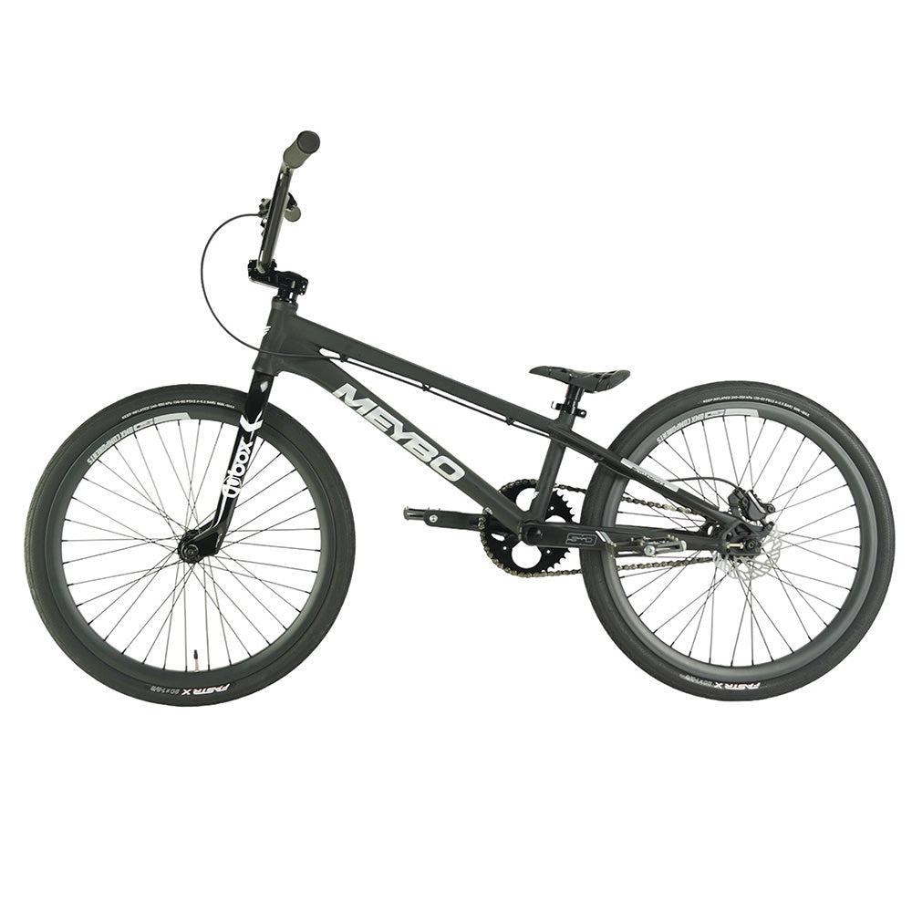 A black Meybo 2024 Patron Expert Bike on a white background.