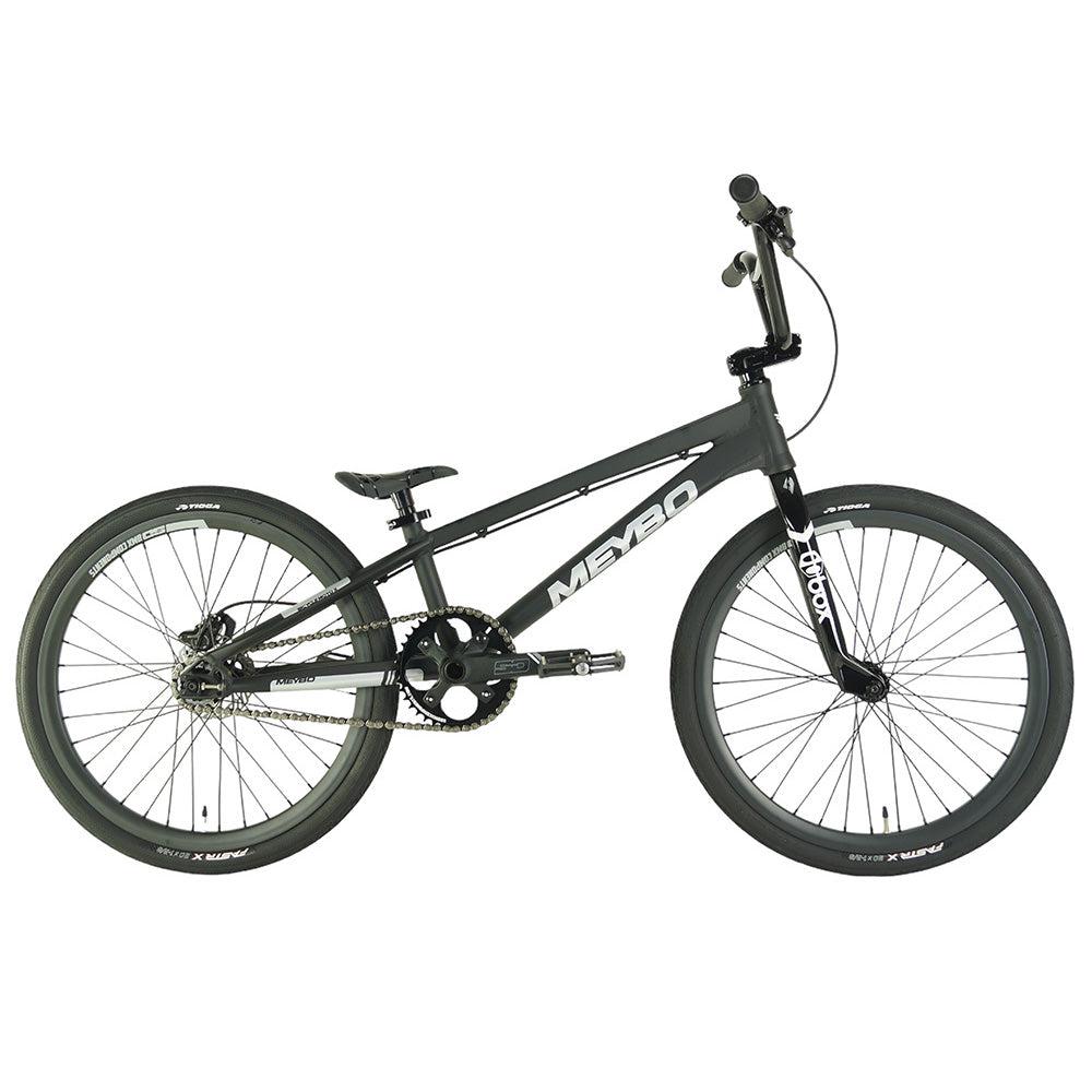 A black Meybo 2024 Patron Expert Bike on a white background.