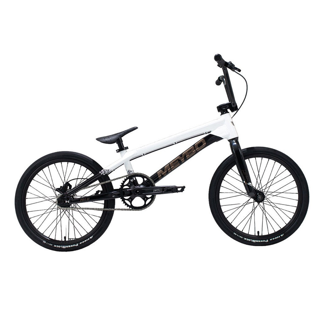 A white Meybo 2024 Superclass Pro 21 bike on a plain background.