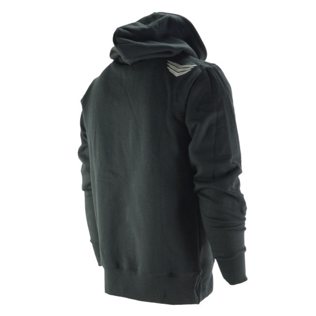 Meybo Finish Line Hoodie Youth with logo on the hood displayed on a mannequin against a white background.