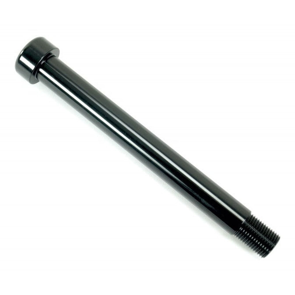 Meybo HSX Alloy Replacement 15mm Axle with threaded end, isolated on a white background.