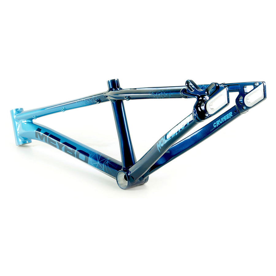 A Meybo 2024 Holeshot Expert bicycle frame with disc brake on a white background.
