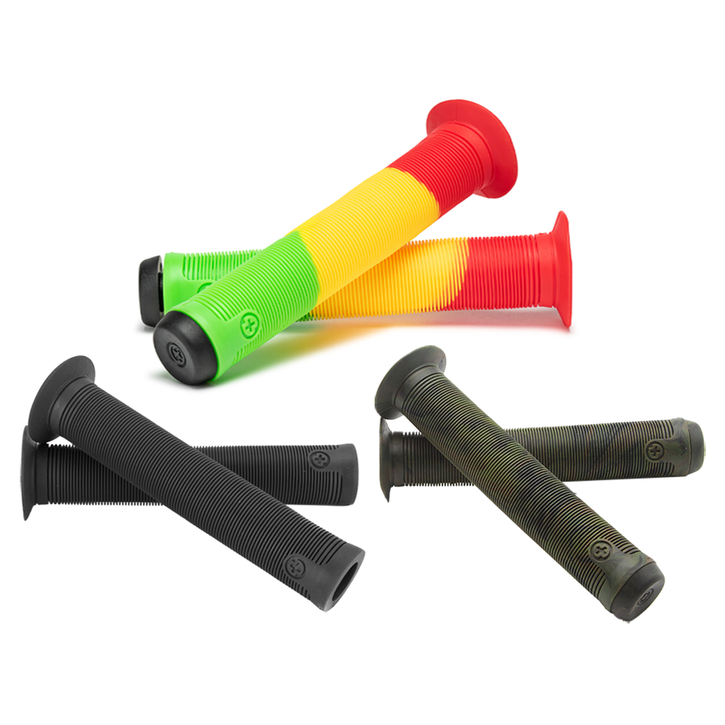 Four different colored Salt Plus XL Grips on a white background.