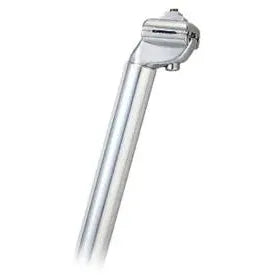 The Micro Adjust Seat Post 25.4 x 400mm, crafted from silver aluminium and featuring a micro-adjust clamp at the top for attaching a saddle.