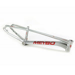 A silver Meybo 2024 HSX Pro XL Frame with the word met80 on it, made of aluminium.
