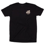 Experience ultimate comfort with our ODI California T-Shirt. This black tee, crafted from flexible fabric, features a small logo with palm trees and stylized text on the left chest, offering a lightweight feel perfect for any occasion.