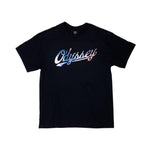 The Odyssey Slugger Galaxy T-Shirt features "Odyssey" in bold, stylized script with a galaxy-inspired gradient—ideal for those wanting a stylish tee with cosmic flair.