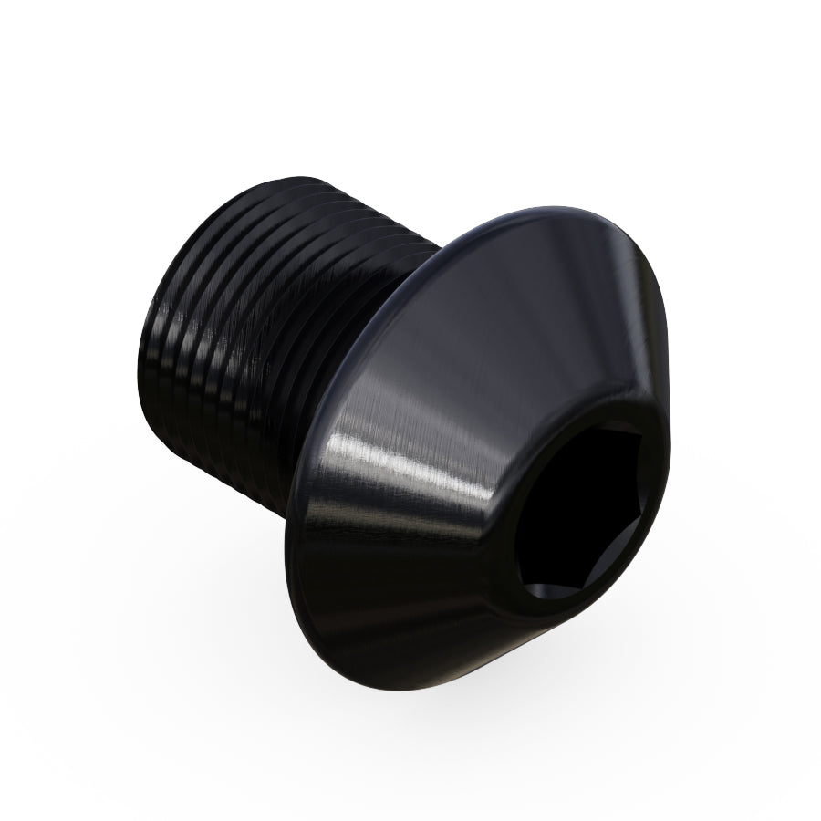 Onyx Bolt - 15mm x 1mm (for 20mm Thru-bolt), shown with a hexagonal socket head and wide flange against a white background; perfect as a replacement bolt or for use as a 20mm thru-bolt.