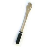 The Pedal Wrench with a long black grip and silver metal end offers superior leverage for easy use.