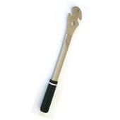 The Pedal Wrench with a long black grip and silver metal end offers superior leverage for easy use.