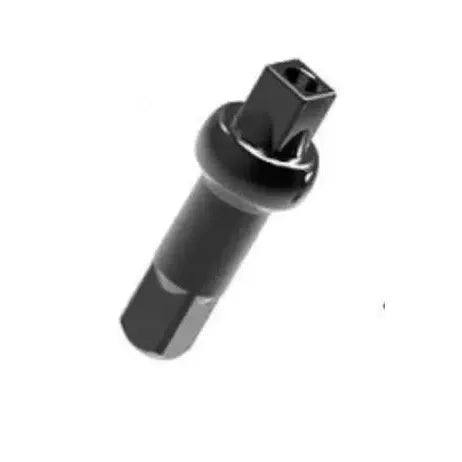 The product is called the "Pillar DSN 14g Aluminium AB Lock Nipple (Each)" and features black stainless steel material, a hexagonal socket head, and AB-Lock technology.