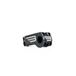The Beringer Elite Frontload Stem is a gray BMX stem with silver accents and black bolts, displayed on a plain white background—ideal for riders looking for premium race components.