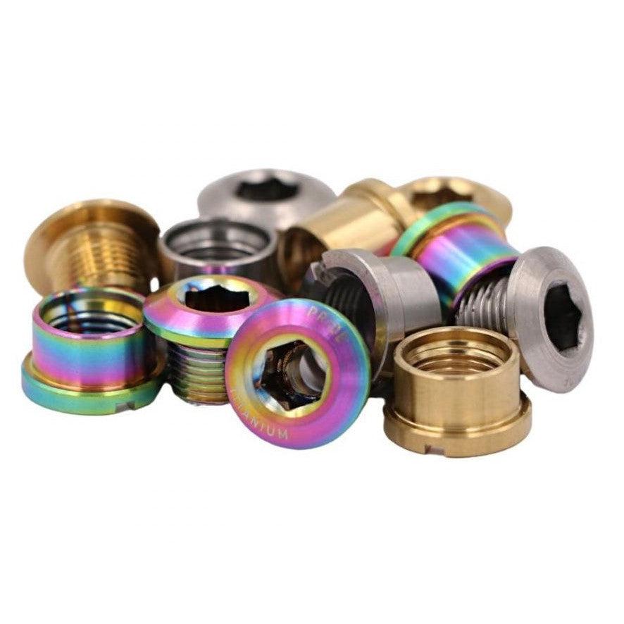 Pride Vortex Titanium Chainring Bolt - Short Kit / Oil Slick / 6.5mm
