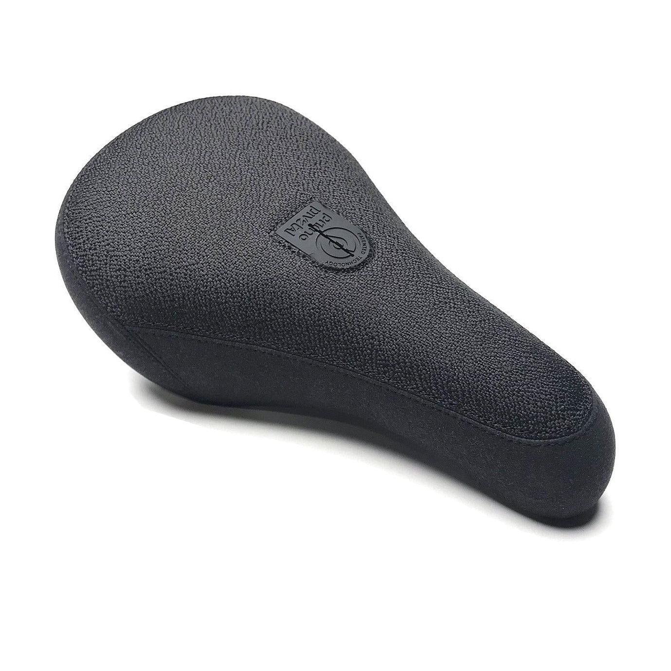 The Primo HD Pivotal Seat, shown in black with a textured surface and a subtle embossed logo near the back, is pictured against a white background—offering durability, style, and reliability for every ride.