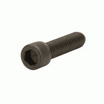 The Profile 3/8 Chromoly Hub Bolt is a black hex socket cap screw with a cylindrical head and threaded shaft, like those often used as axle bolts on Profile Racing hubs, shown against a plain light background.