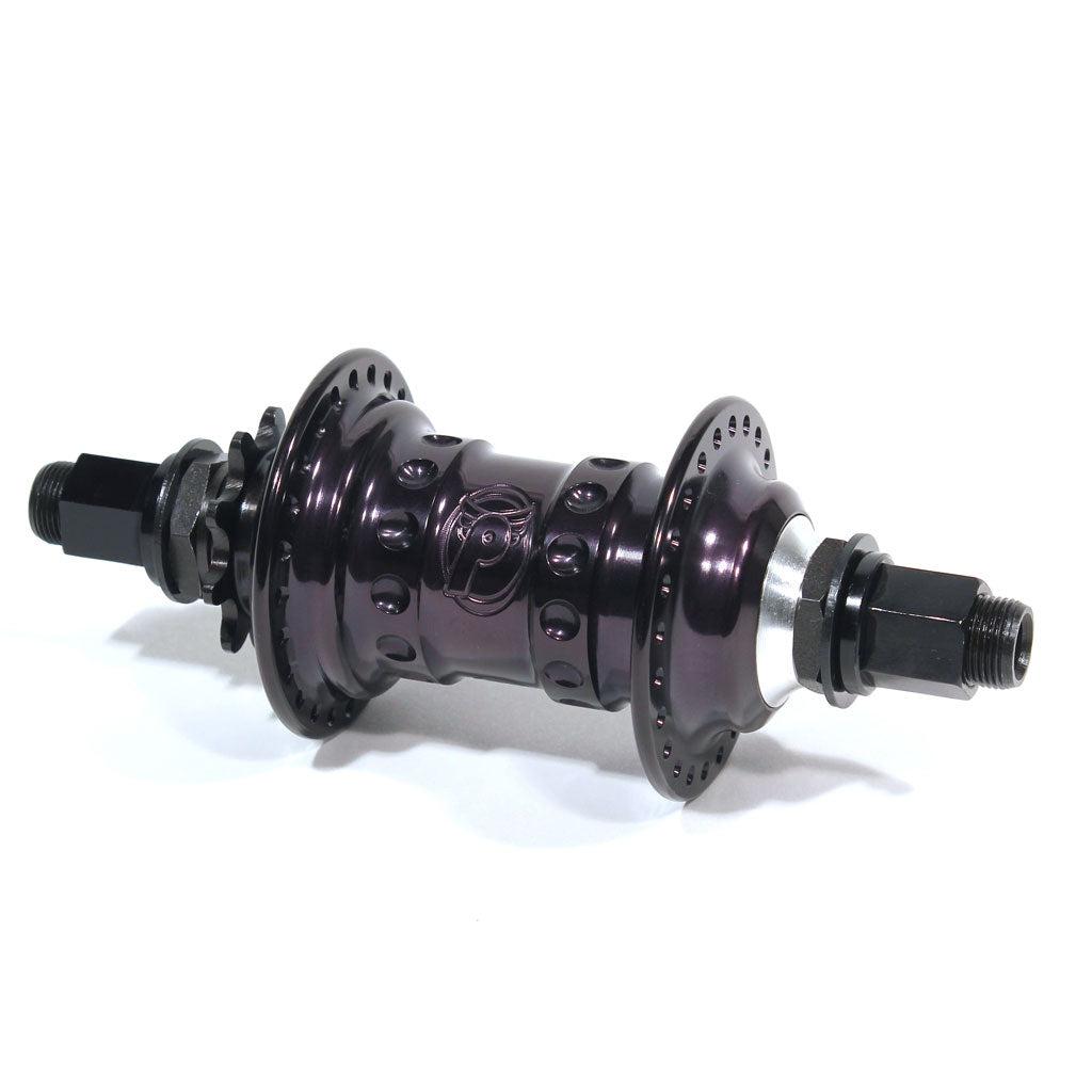 A Profile High Flange Cassette Hub (48H) in purple, featuring a sleek black rim.