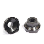 Product description: Profile Elite Freewheel Removal Tool with two black metal collets on a white background.