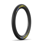 A single Michelin Pilot SX Racing Folding TLR Tyre stands upright on a white background, displaying its tread pattern and the Michelin-branded sidewall.