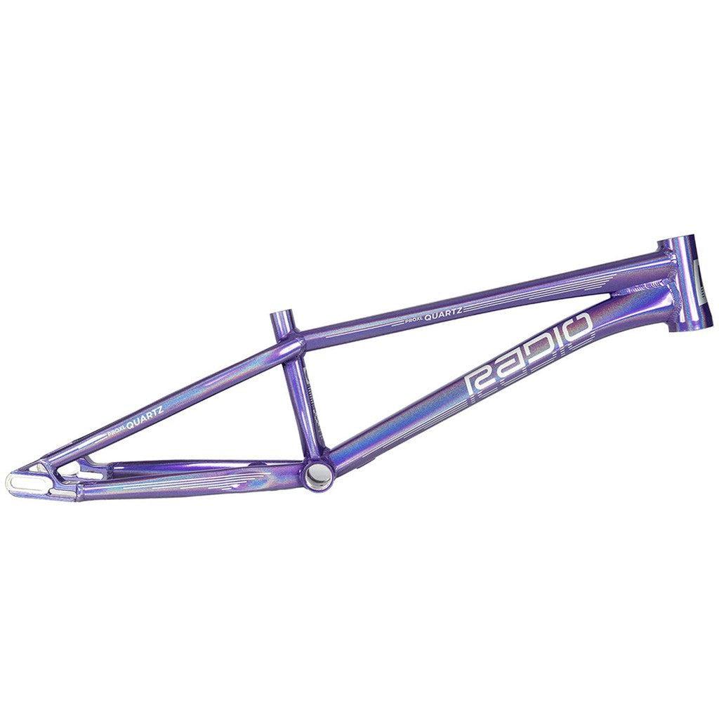 A purple Radio Raceline Quartz Disc Pro frame on a white background.