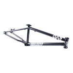 The Cult Race Disc Frame / Pro XL is a black chromoly BMX frame with white "Cult" and "Cult Race Crew" logos on the top and down tubes, displayed against a white background.