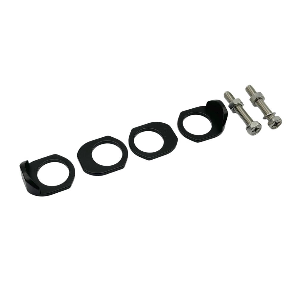 Enhance your Radio Raceline Helium Pro / Quartz Dropout Plate setup with four black washers and two silver bolts on a white background.
