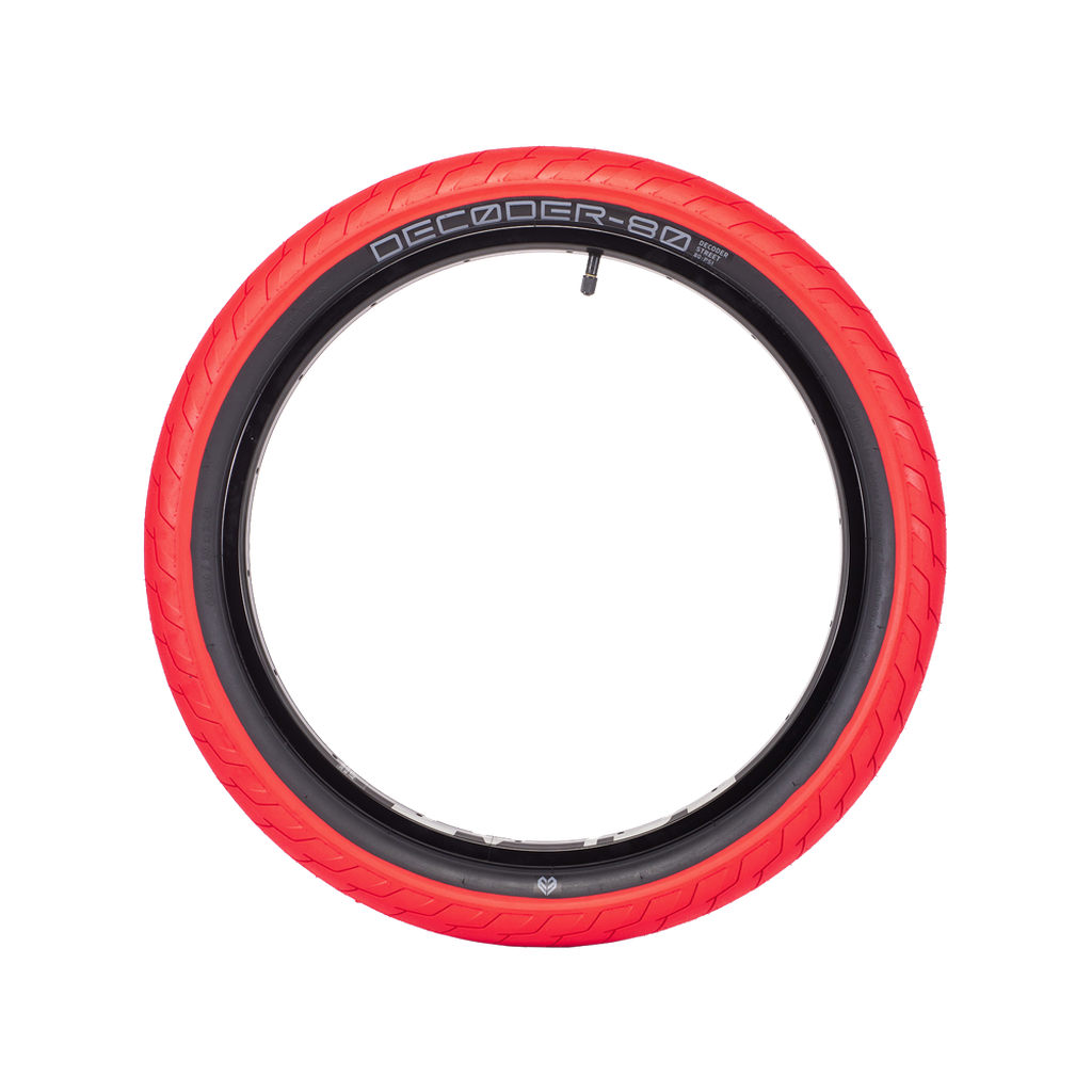 A red Eclat Decoder tyre (Low Pressure) (Each) on a white background.