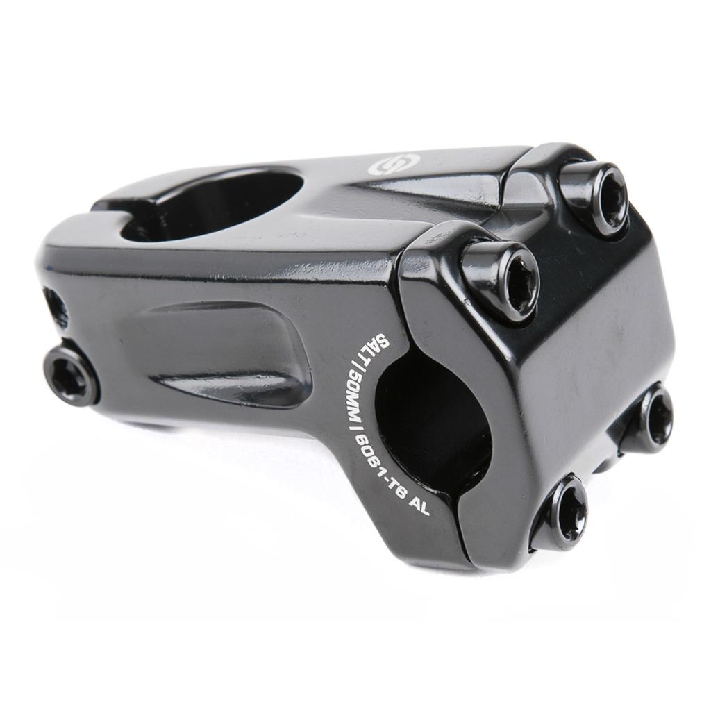 The Salt AM V2 Front Load Stem is a black 6061-T6 alloy stem with four front clamp bolt holes and "50MM" printed on the side, displayed against a white background.