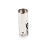 The Salt Plus HQ Peg is a shiny, cylindrical chromoly peg engraved with "Saltplus" and a plus logo, perfect for street riders.