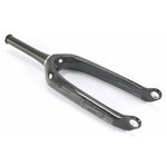 The SD Pro 20 Inch 20mm Tapered Carbon Fork features a matte black carbon fiber body, a 1.5" aluminum steerer, and two dropouts, styled like the Carbon Pro Tapered model and shown angled against a white background.