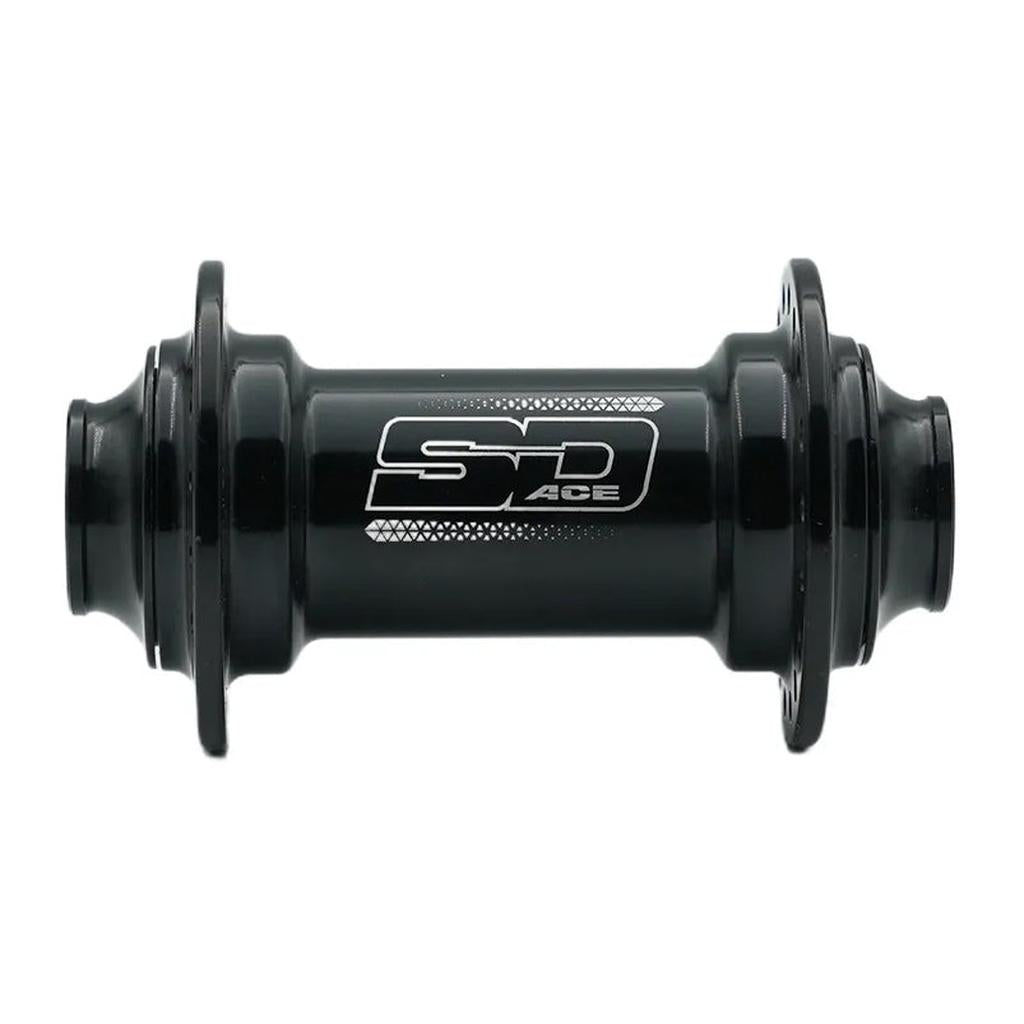 The SD Ace V2 Front 20mm Hub features a lightweight design with a white "SD ACE" logo on the side, shown against a white background—ideal for upgrading to a budget-friendly race wheel set.