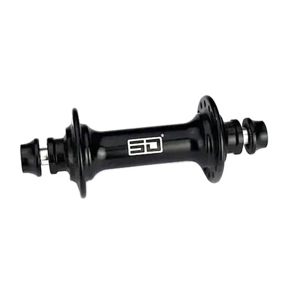 The SD Ace Expert Front Hub 28 Hole features dual flanges, a white "SD" logo at the center, and a CNC machined aluminum shell with durable sealed cartridge bearings.