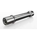The SD-X Sniper Evo Rear Axle 10mm, designed for 15mm to 10mm BMX rear hub conversion, features a metallic cylindrical body with a flange and threaded hole—ideal as a Sniper Evo Pro replacement axle. Shown on a white background.