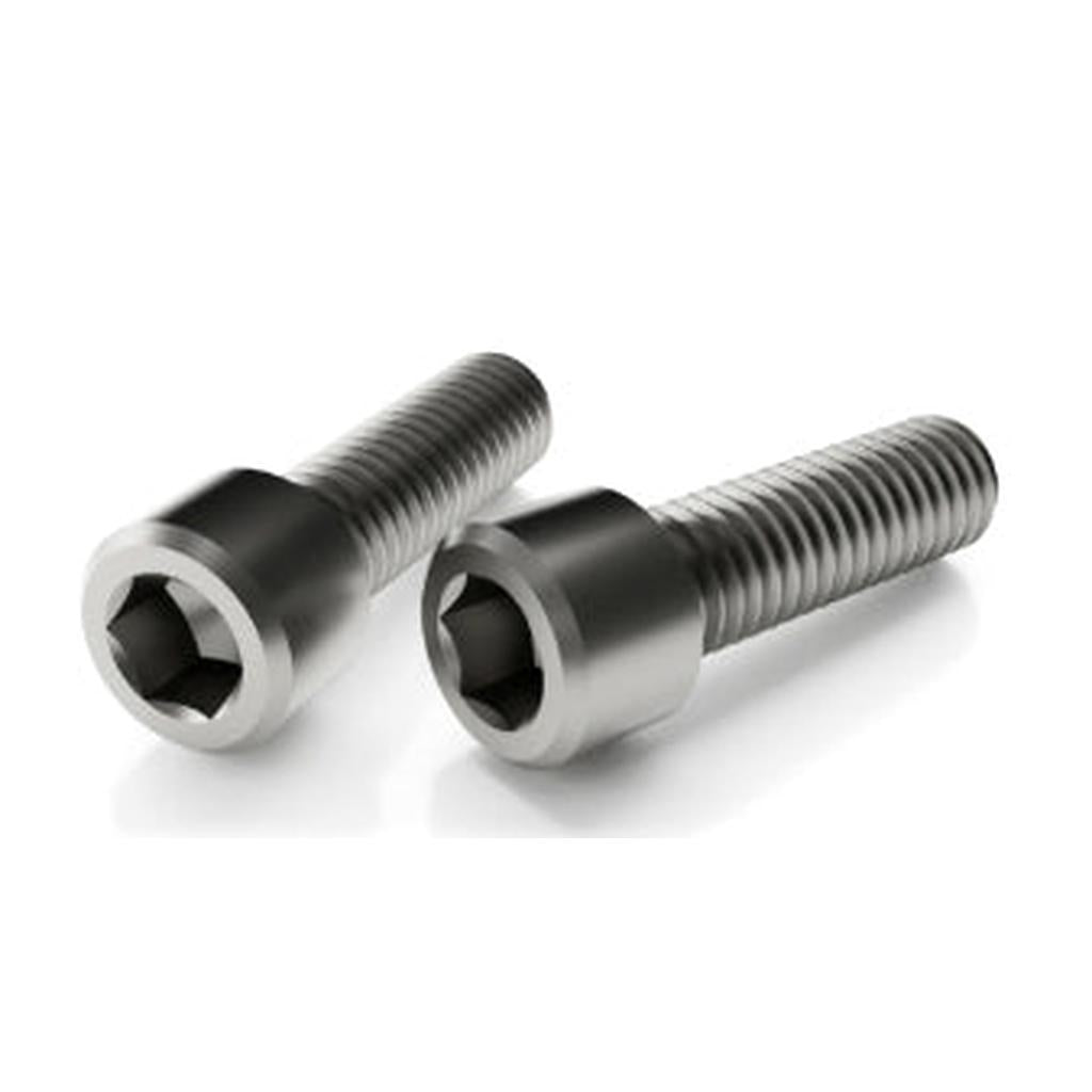 Two SD-X Sniper Evo 10mm titanium bolts, compatible with UNC 3/8-16 threads, are displayed parallel on a white background with visible threaded shafts—ideal for use with Sniper Evo hubs.