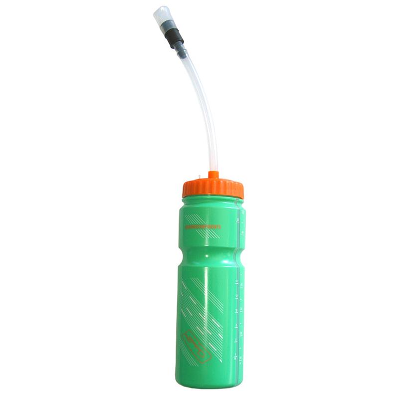 SD and Meybo Water Bottle With Straw 26.5 in the green Saya colourway, featuring an orange cap and a long clear straw.