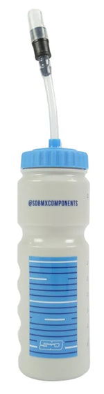 The SD and Meybo Water Bottles With Straw (2026 Colours) feature a clear 700ml design, blue markings, a blue screw-on lid, and a flexible straw with bite valve—ideal for on-the-go hydration.