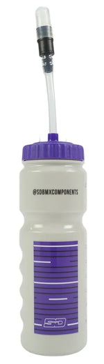 The SD and Meybo Water Bottles With Straw (2026 Colours) feature a 700ml white plastic bottle with a purple lid, purple graphics, measurement scale, and long top-attached straw—ideal for your favorite rehydration solution.