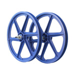 Two Skyway Tuff 6 Spoke Wheelset bicycle wheels with precision sealed bearings on a white background.