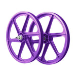 Two Skyway Tuff 6 Spoke Wheelset with precision sealed bearings on a white background.
