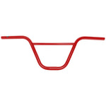 The S&M Credence XL Bars are crafted from durable 4130 CrMO, featuring a smooth, glossy red finish and an upward 9.25" rise design, embodying quality and style for any biking enthusiast.