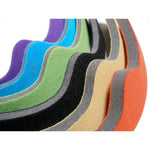 A group of S-One Helmet Liners, serving as replacement helmet sizing liners, arranged on top of each other.