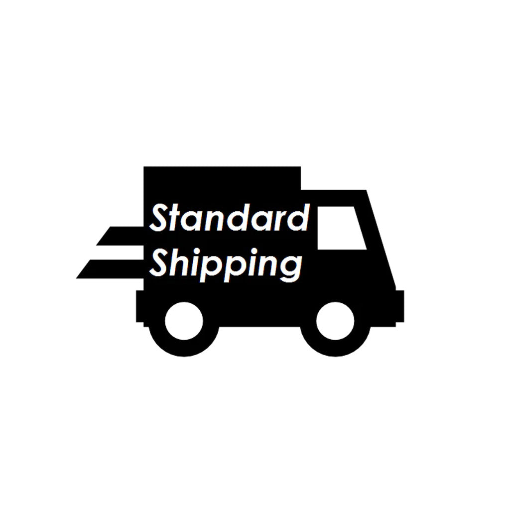 A black truck with the words "Standard Shipping" on it is ready to deliver orders to customers.