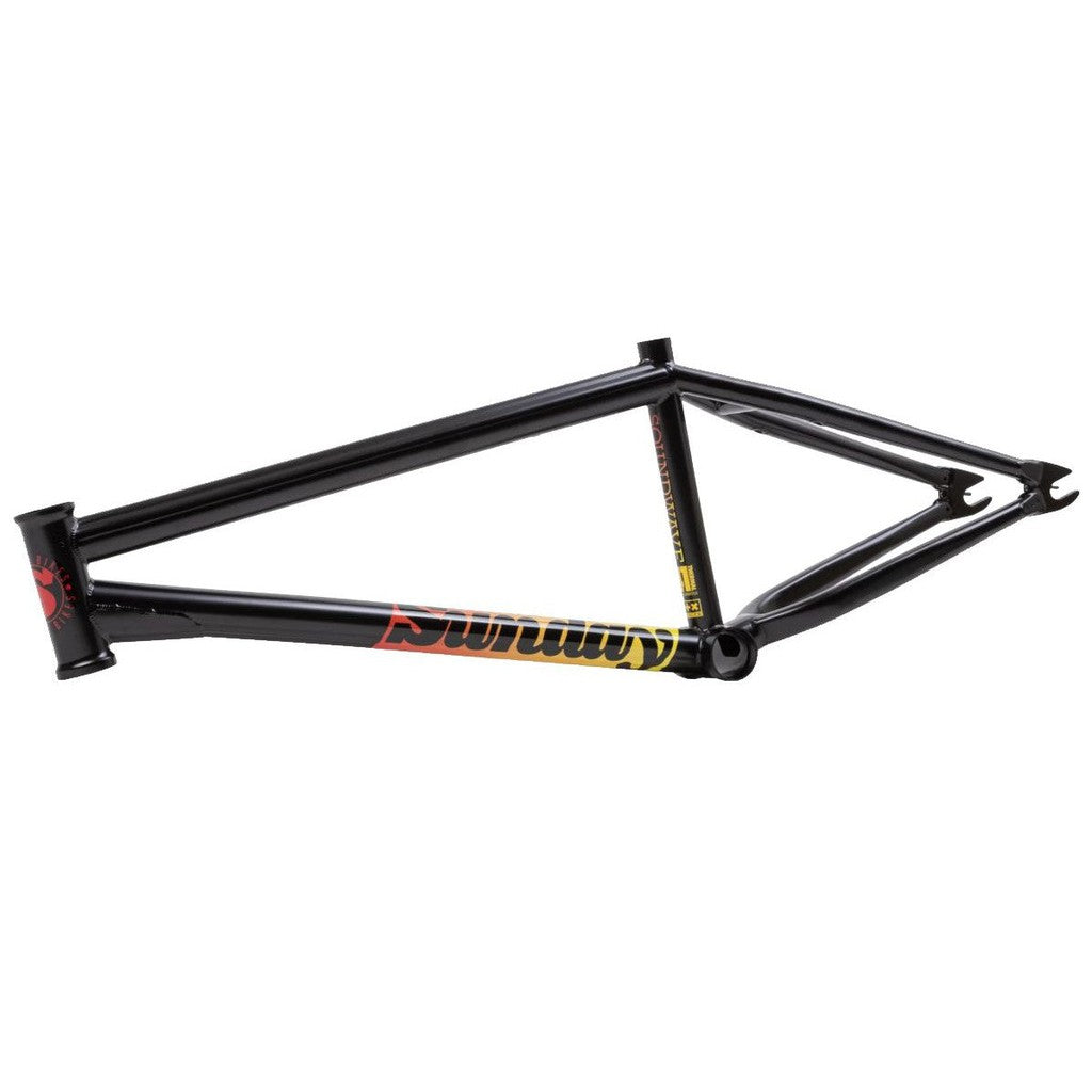 A high-tech Sunday Soundwave V3 Frame with a red and yellow logo.