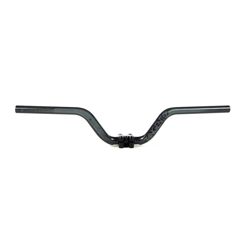 A black handlebar with TANGENT Carbon Mini Bars on a white background.