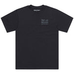 The TLD 25.1 Paint Shop SS T-Shirt is a black tee featuring "Troy Lee Designs Custom Paint" text on the upper left chest, ideal for chilling or shredding in style.