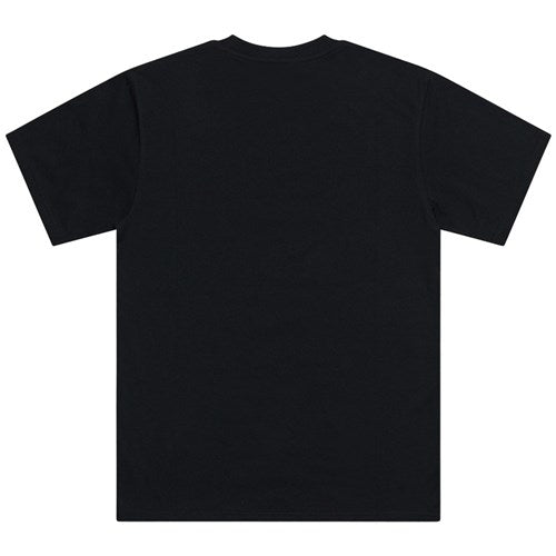 The TLD 25.1 Signature SS T-Shirt in black is laid flat, showcasing its back design.