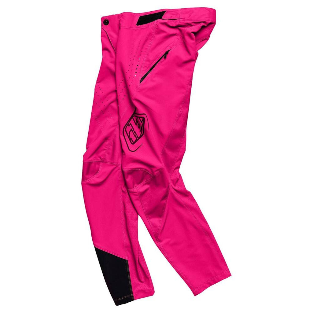 Bright pink TLD Youth Sprint Pant Mono Berry isolated on a white background.